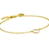 ZINZI gold plated zilveren armband met open rondje 16,5-19cm ZIA2523G