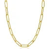ZINZI gold plated zilveren schakelketting 45cm met schakels van 7mm lang ZIC2533G
