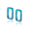 ZINZI oorbedels rechthoek 16mm turquoise howliet ZICH2228 (zonder oorringen)