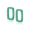 ZINZI oorbedels rechthoek 16mm groen agaat ZICH2226 (zonder oorringen)