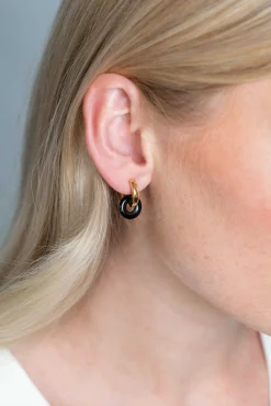 ZINZI oorbedels rond 12mm zwart onyx ZICH2274Z (zonder oorringen)