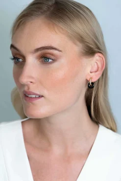 ZINZI oorbedels rond 12mm zwart onyx ZICH2274Z (zonder oorringen)