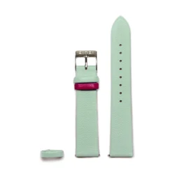 Zinzi Retro leren horlogeband mintgroen stalen sluiting 18mm RETBAND22