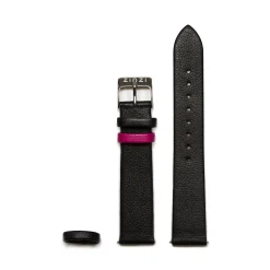 Zinzi Retro leren horlogeband zwart zilvergekleurde stalen sluiting 18mm RETBAND3