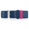 Zinzi Retro leren horlogeband blauw zilvergekleurde stalen sluiting 18mm RETBAND7