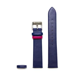 Zinzi Retro leren horlogeband blauw zilvergekleurde stalen sluiting 18mm RETBAND7