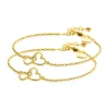 ZINZI set van 2 gold-plated zilveren armbanden met 2 verbonden hartjes 16,5-19,5cm ZIA2513G-SET