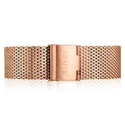 ZINZI stalen mesh horlogeband roségoudkleurig 18mm RETBAND2