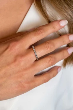 ZINZI zilveren aanschuifring gedraaid met witte zirconia's ZIR2320