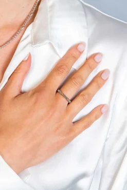 ZINZI zilveren aanschuifring met figaro schakel 3mm ZIR2291