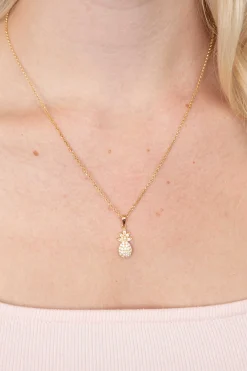 ZINZI zilveren ananas hanger 14K geel verguld wit 18mm ZIH2084 (zonder collier)