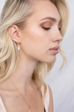 ZINZI zilveren ananas hanger 14K geel verguld wit 18mm ZIH2084 (zonder collier)