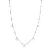 ZINZI zilveren ankerketting met kleine bolletjes en vijf gladde hartjes 42-45cm ZIC2531
