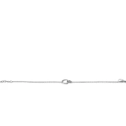 ZINZI zilveren armband 2 open rondjes verbonden zwart wit ZIA1987