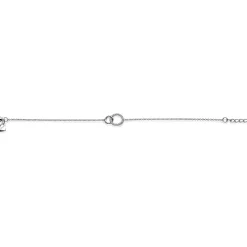 ZINZI zilveren armband 2 open rondjes verbonden wit ZIA1782