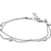 ZINZI zilveren armband dubbel hartje wit ZIA1721