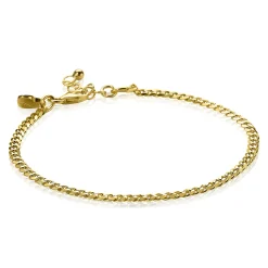ZINZI zilveren armband geel verguld 3mm gourmet ZIA1418G