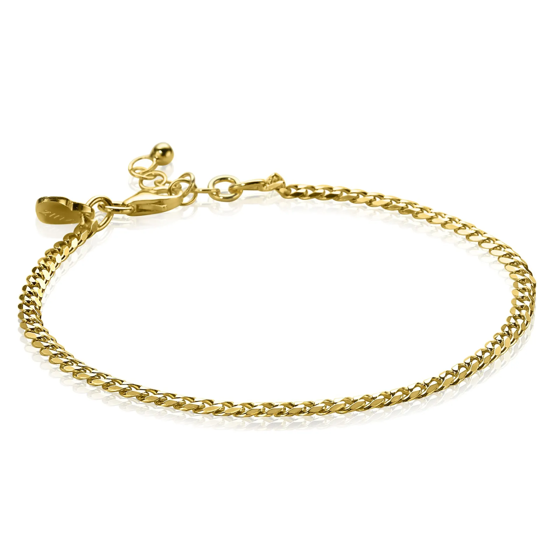 ZINZI zilveren armband geel verguld 3mm gourmet ZIA1418G