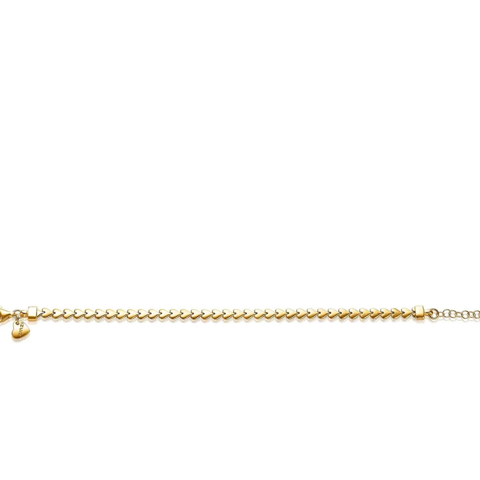 ZINZI zilveren armband geel verguld hartjes 4,5mm breed ZIA1798G