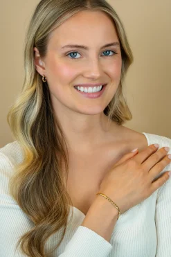 ZINZI zilveren armband geel verguld hartjes 4,5mm breed ZIA1798G