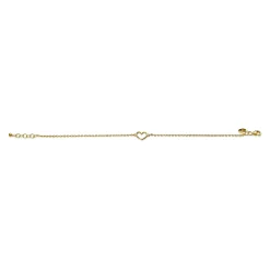 ZINZI zilveren armband geel verguld met open hartje ZIA1420G