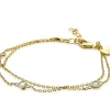 ZINZI zilveren armband geel verguld dubbel hartje wit ZIA1721G