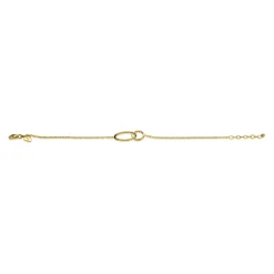 ZINZI zilveren armband geel verguld ronde vormen 16-19cm ZIA1278G