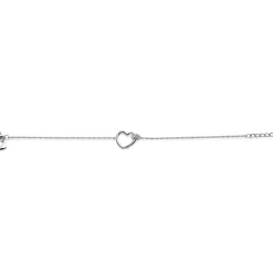 ZINZI zilveren armband hartje bol wit ZIA1755