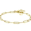 ZINZI zilveren armband in 14K geel verguld met trendy paperclip schakels van 3,4mm breed ZIA1992G