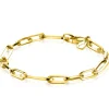 ZINZI zilveren armband in 14K geel verguld met ovale closed for ever schakels 6mm breed ZIA1990G