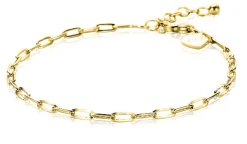 ZINZI zilveren armband 14K geel verguld 2,5mm paperclip schakel ZIA2150G