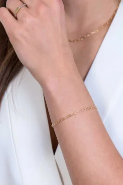 ZINZI zilveren armband 14K geel verguld 2,5mm paperclip schakel ZIA2150G