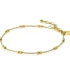 ZINZI zilveren armband 14K geel verguld vierkante blokjes 17-20cm ZIA2218G