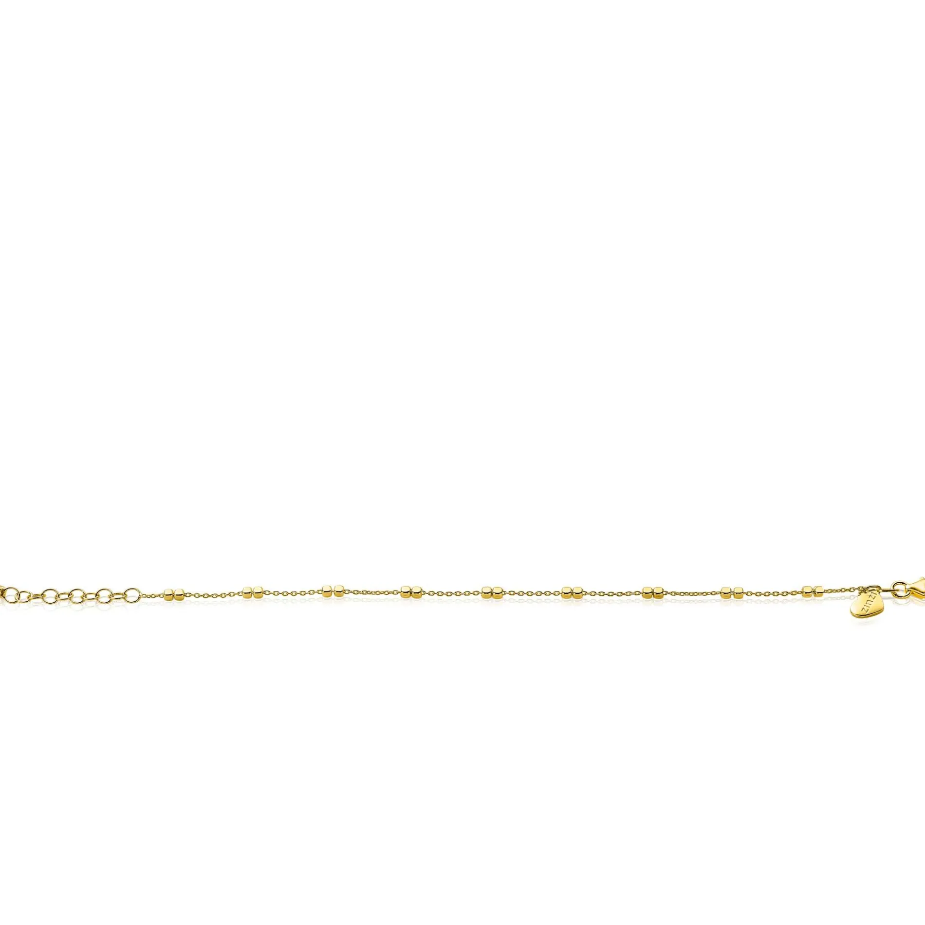 ZINZI zilveren armband 14K geel verguld vierkante blokjes 17-20cm ZIA2218G