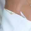ZINZI zilveren armband 14K geel verguld rond wit ZIA1393Y