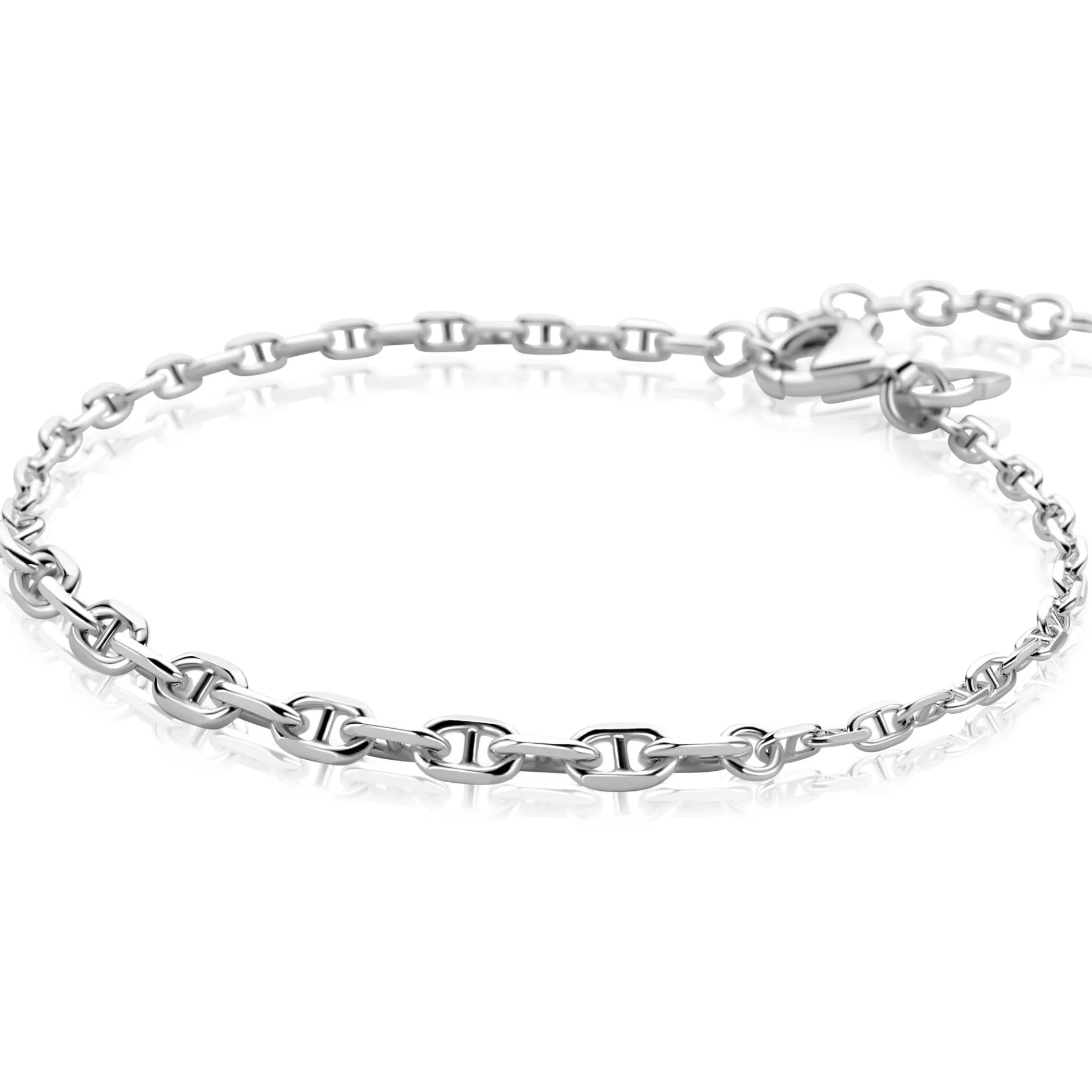 ZINZI zilveren armband met aflopende marine-schakels (3,8mm breed) 17–20cm ZIA2762