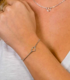 ZINZI zilveren armband met open hartje ZIA1420