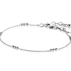 ZINZI zilveren armband met fijne jasseron schakel en vijf trio-bolletjes 17-20cm ZIA2465