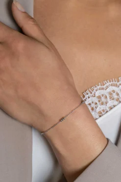 ZINZI zilveren armband met fijne jasseron schakel en vijf trio-bolletjes 17-20cm ZIA2465