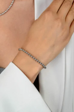 ZINZI zilveren armband met bolletjes schakel 4mm breed 18-20cm ZIA2659