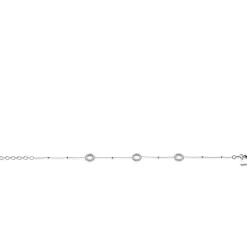ZINZI zilveren armband met drie open rondjes (8,5mm) voorzien van een bolstructuur 17-20cm ZIA2704