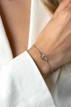 ZINZI zilveren armband met 2 verbonden hartjes 16,5-19,5cm ZIA2513