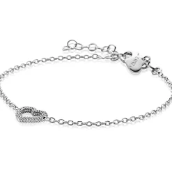 ZINZI zilveren armband met open hartje (9,5mm) voorzien van een bolstructuur 17-20cm ZIA2703