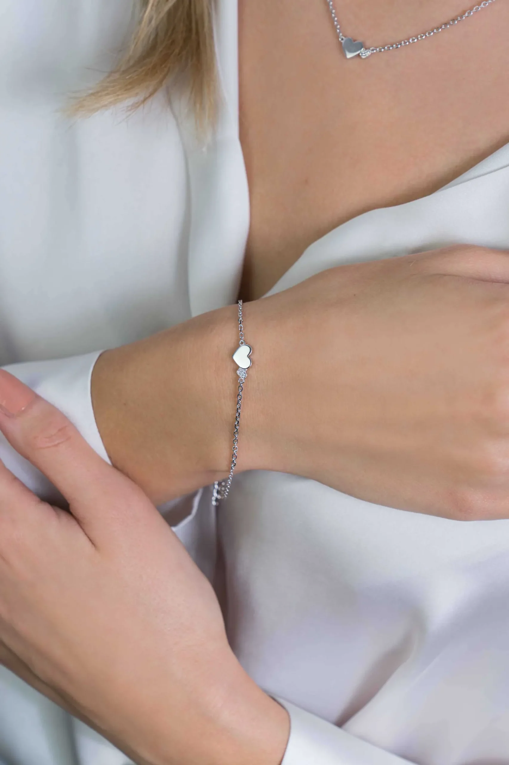 ZINZI zilveren armband met hartjes zirconia's/zilver 18-20cm ZIA2137