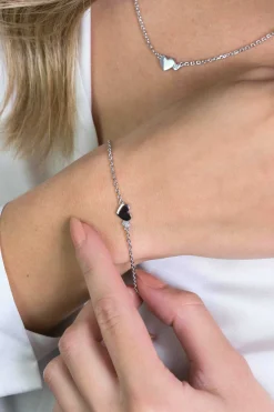ZINZI zilveren armband met hartjes zirconia's/zilver 18-20cm ZIA2137