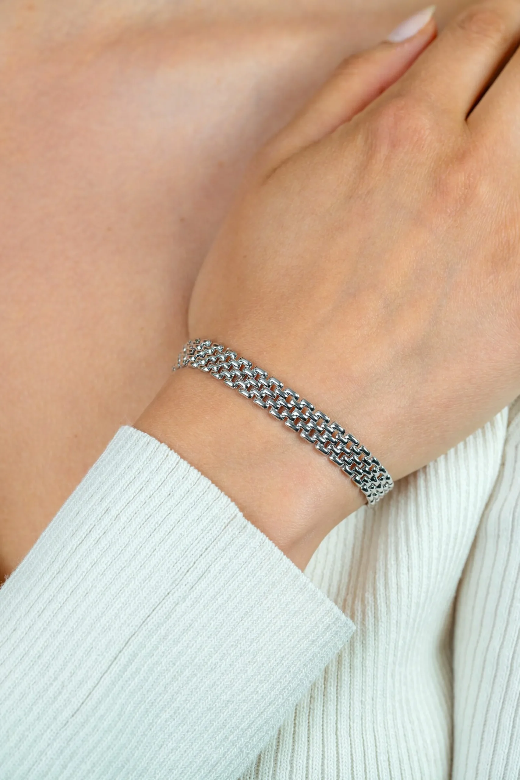 ZINZI zilveren armband met 8mm brede rolex-style schakel 16,5-20cm ZIA2289