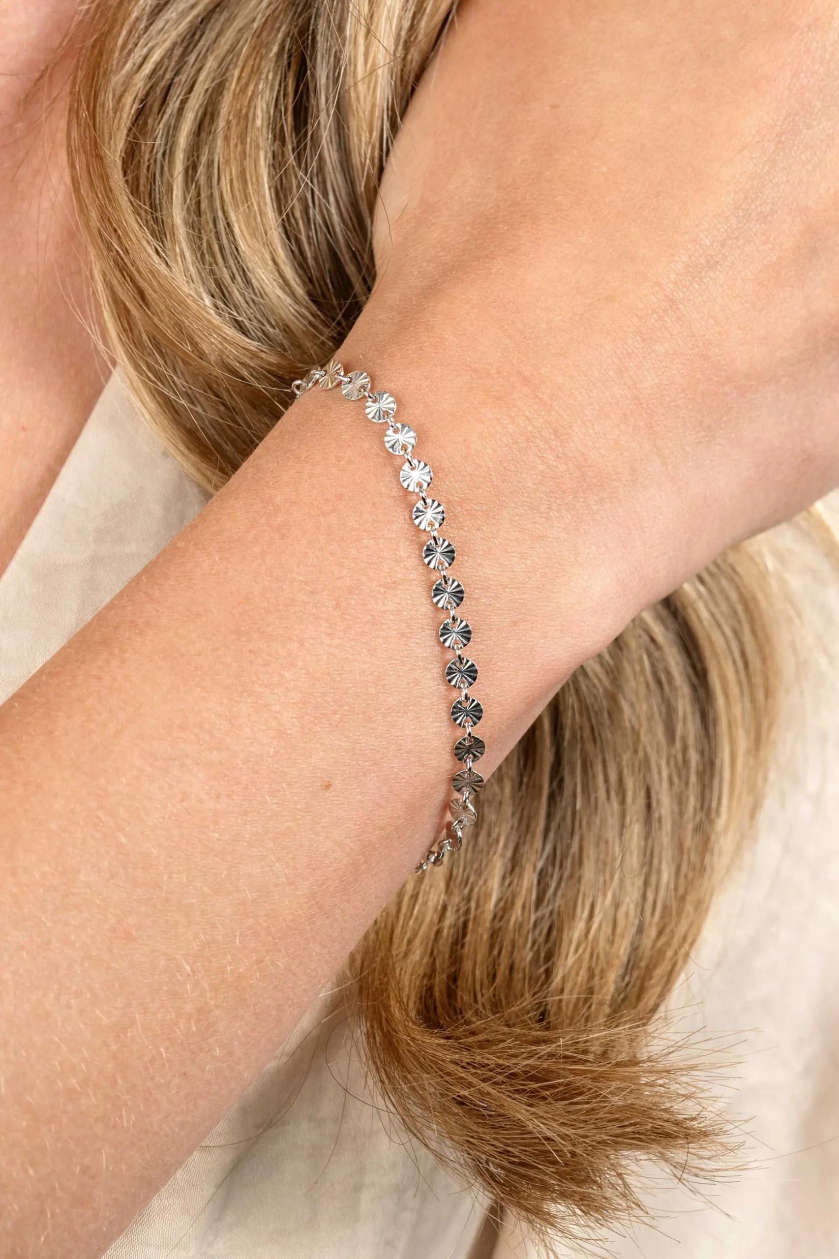 ZINZI zilveren armband met ronde schakels zonnestralen 4,3mm breed ZIA2272