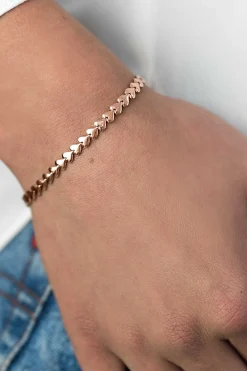 ZINZI zilveren armband rosé verguld hartjes 4,5mm breed ZIA1798R