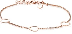 ZINZI zilveren armband rosé verguld hart 17-20cm ZIA1188R