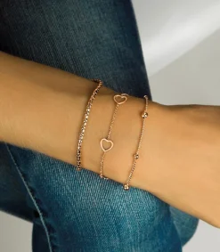 ZINZI zilveren armband rosé verguld hart 17-20cm ZIA1188R